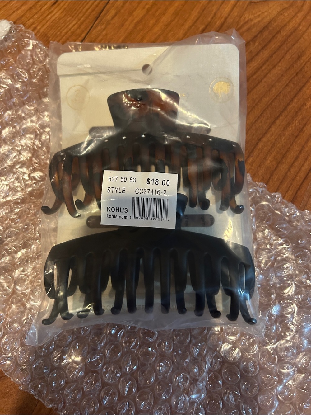 Tortoise & Black Hair Claw Clip Set